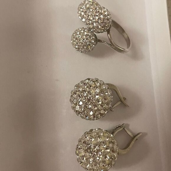 Swarovski earrings and ring